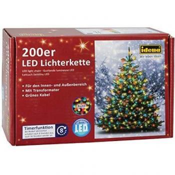 Idena, Catena di luci decorative a LED 200s multicolore per esterni