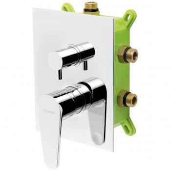 Miscelatore per lavabo a tre utenze con incasso e corpo in metallo, colore cromo, Titania Fresh di Novaservis