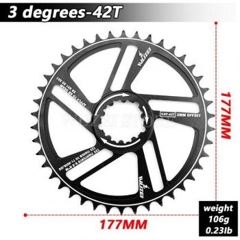 WUZEI Mountain Bike Chainring 30/32/34/36/38/40/42T 3/6 Degree Offset for Sram 11/12 Speed NX GX GXP