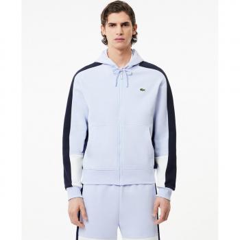 Felpa con cappuccio Lacoste Urban Full Zip blu bianco - XXL