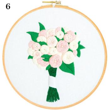 Kit de bordado en cruz con estampados florales