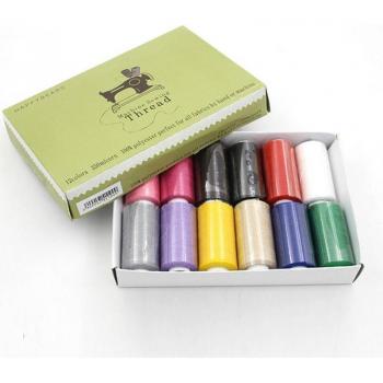 12PCS Bright Color Sewing Thread Machine Line 100% Polyester