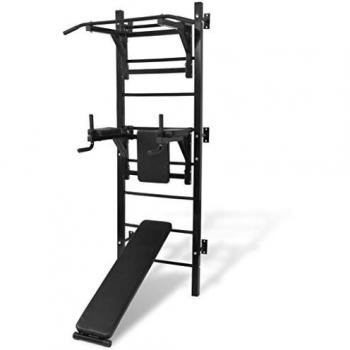 Vidaxl Wall-mounted Multi-functional Fitness Power Tower Black