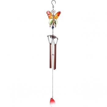 Ornamentales Schmetterlingswindspiel aus Glas