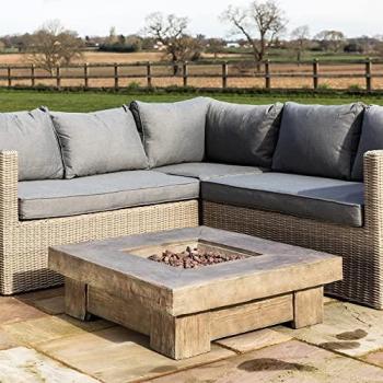 Teamson Home Smokeless Outdoor Gas Fire Pit Table