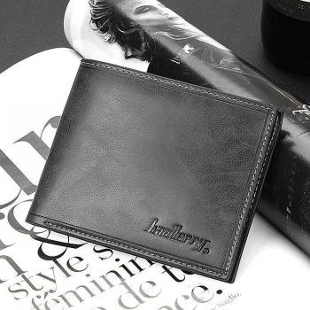 Men's PU Leather Wallet - 2-Fold Portable Credit Card Purse