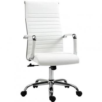 Vinsetto Silla de Oficina Ergonómica Silla de Escritorio Giratoria 360° Basculante con Altura Ajustable y Ruedas Reposabrazos Piel Sintética 54x62x104-114 cm