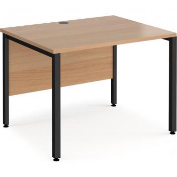 Beech Master 25 800 mm × 800 mm Straight Desk with Black Leg Frame