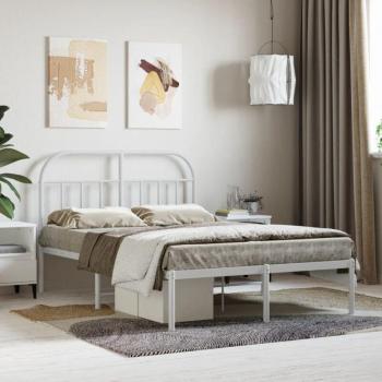 Mueble cama con cabecero metálico blanco 120x200cm – Maison Exclusive