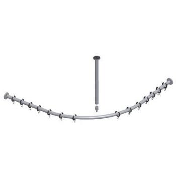 Keuco Tringle de rideau de douche set Plan 14938170900 pour douche 90 x 90 cm, aluminium argent anodisé