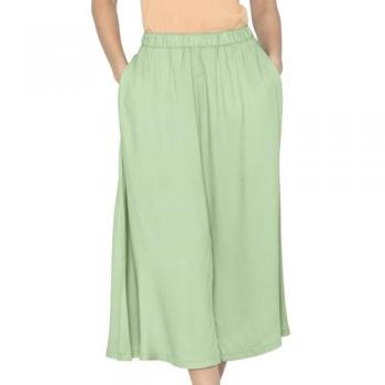 Soft Breeze Viscose A‑Line Maxi Skirt – Green Edition