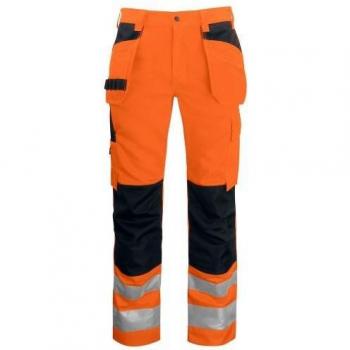 ProJob Men's 38S High‑Visibility Work Trousers – Black/Orange Blend