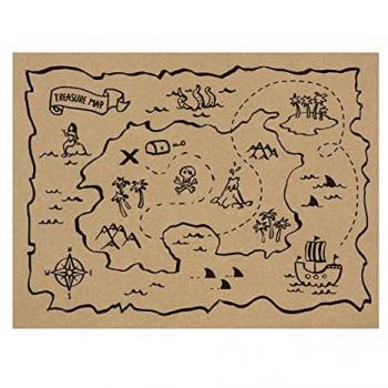 Tovagliette In Carta Kraft Mappa Del Tesoro - 7 Pezzi