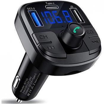 Clydek RadioFM per Auto: Trasmettitore Bluetooth 5.0 + Ricarica Rapida Tipo C