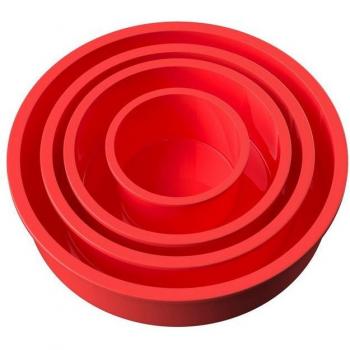 Intirilife 4er Set Silikon Backformen in Rot