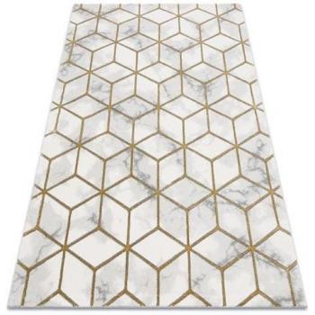 Tappeto Emerald 1014 Glamour Elegante Cubo Crema Oro Beige 120x170