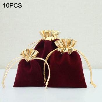 Vintage Wine Red Organza Drawstring Bags - 10pcs (Sizes: 7x9cm, 10x12cm, 12x15cm)