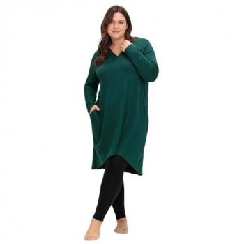 Sweatkleid SHEEGO Große Größen Gr. 48/50, Normalgrößen, grün (tiefgrün)