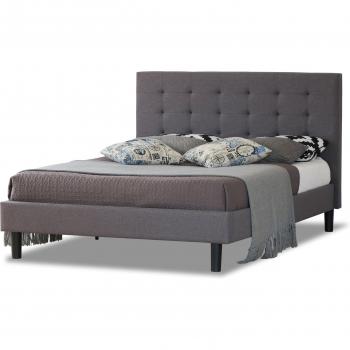 Modernique High Headboard Fabric Bed with Slatted Base