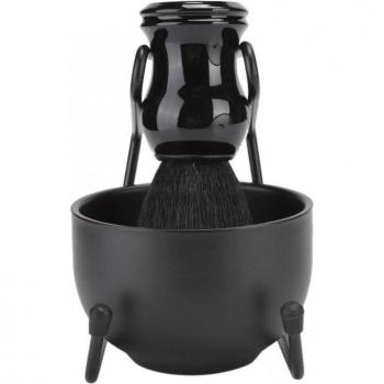3-Piece Men's Beard Shaving Set with Stand Holder, Hair Brush, and Soap Bowl