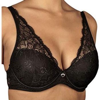 Selene IRINA C: sujetador negro con encaje blonda y escote pronunciado talla 95