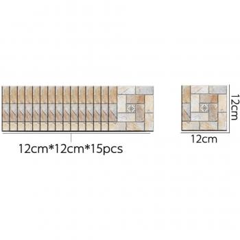 15pcs Waterproof Vinyl Tile Stickers for Diagonal Wall Decoration