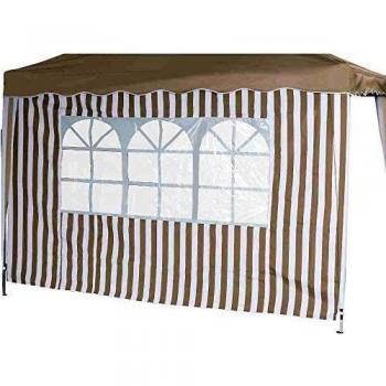 SIENA GARDEN Taupe/Weiß Seitenteile für Faltpavillon 2er Set mit und ohne Fenster