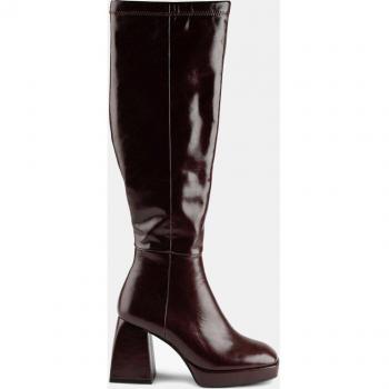 Botas y Botines MIM YASU ALTA BURDEOS - Efecto Piel - Plataforma y Tacón Cuadrado