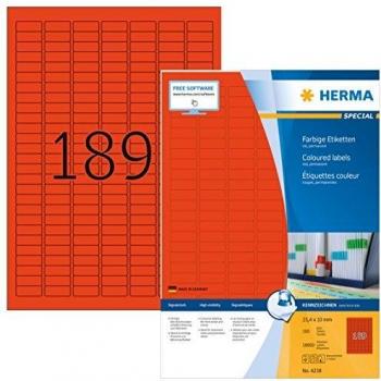 HERMA Universal-Etiketten SPECIAL, 25,4 x 10 mm, rot