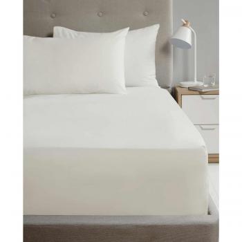 16' Deep Flat Sheet 180TC Percale Cream Single Sheet