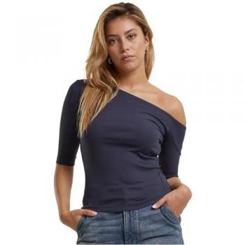 Urban Classics Ladies Organisches Asymmetrisches Rib Tee