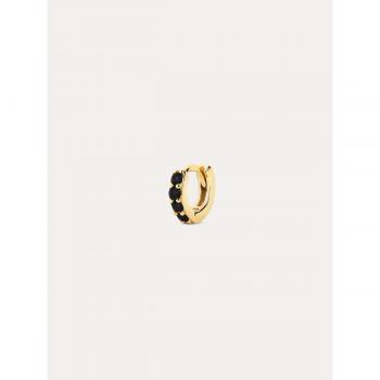 Aro Cleo Black Gold – Pendiente Plata 925