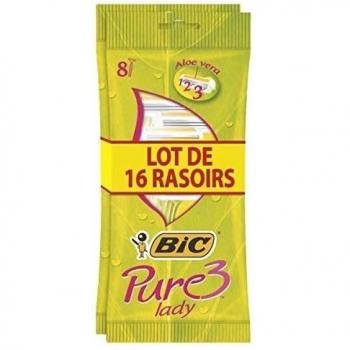 Lot 16 de Rasoirs BIC Pure 3 Lady pour Femmes