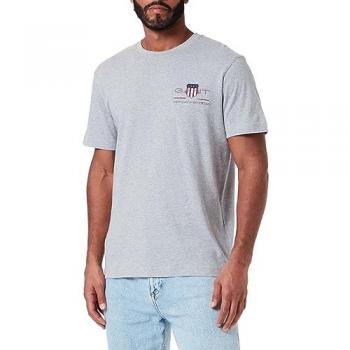 Gant Maglietta Uomo Reg Archive Shield Blu Grigio Rosso Bianco