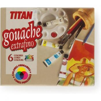 Set de 6 Tubos Gouache TITAN 20ml Colores Primarios