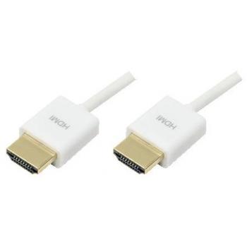 LogiLink Style - Cable HDMI de Alta Velocidad con Ethernet (2x 19 pines macho, blanco, 3 m)