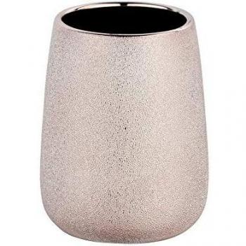 Wenko Bicchiere portaspazzolini Glimma oro rosa
