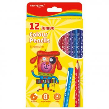 Keyroad, Jumbo-Malstifte, Dreieckig, 12 Farben