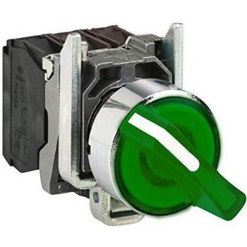 Harmony Xb4 – Sélecteur Bouton Manette Lumin Ø22, Vert, 3 pos Fix, 1O+1F, 230 V