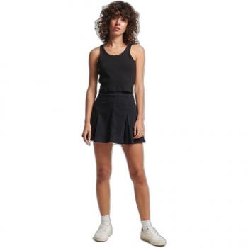 Superdry Chaleco Crop Negro de Estilo Vintage