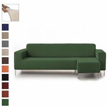 Protector de Sofá Eiffel Textil, Funda Elástica Verde, Chaise Longue Corto