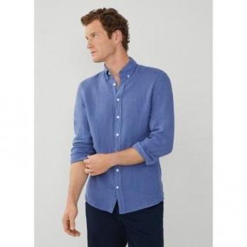 Camisa Hackett London Azul de Lino