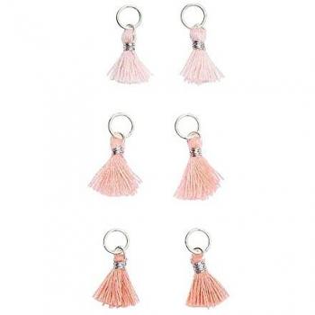 Tassels Mini Pompons Roses – Set de 6 (11 mm)