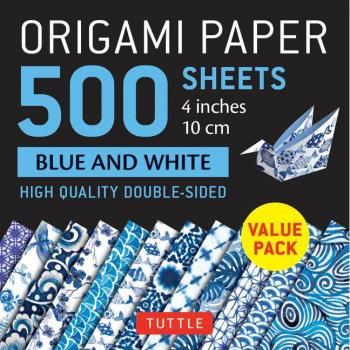 Origami Paper 500 sheets Blue and White 4 10 cm