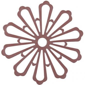 Thickened Silicone Coaster with Flower Design