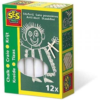 SES Creative White Chalk 12 Pack 00200