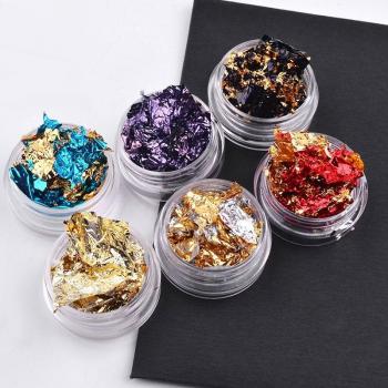 Nail Art Bunte Aluminiumfolien 3D Flake Sticker UV Gel Nagellack