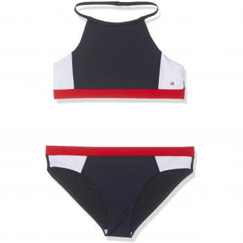 Tommy Hilfiger Crop Top Set para Niñas - Conjunto de Baño Azul