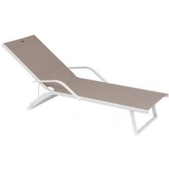 Sedia Bayamo “Hesperide” Alluminio Nocciola / Bianco