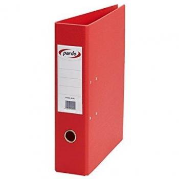 Archivador de palanca Pardo folio plástico 2 anillas de 70 mm color rojo